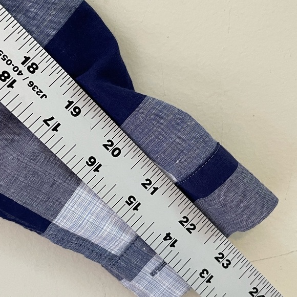 Lafayette 148 Blue Check Long Sleeve Button Down Shirt Sz S Cotton Linen $698 - Picture 13 of 16